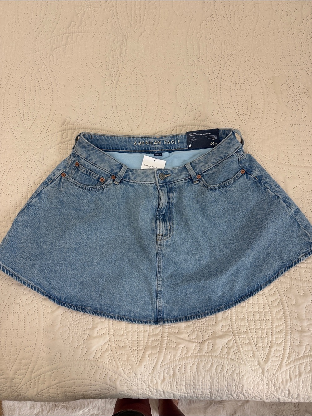American Eagle Outfitters Light Blue Denim Circle Skirt